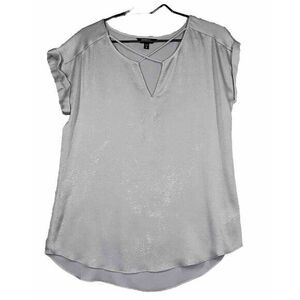 Express Cap Sleeve Gray  Satin Top Size M‎